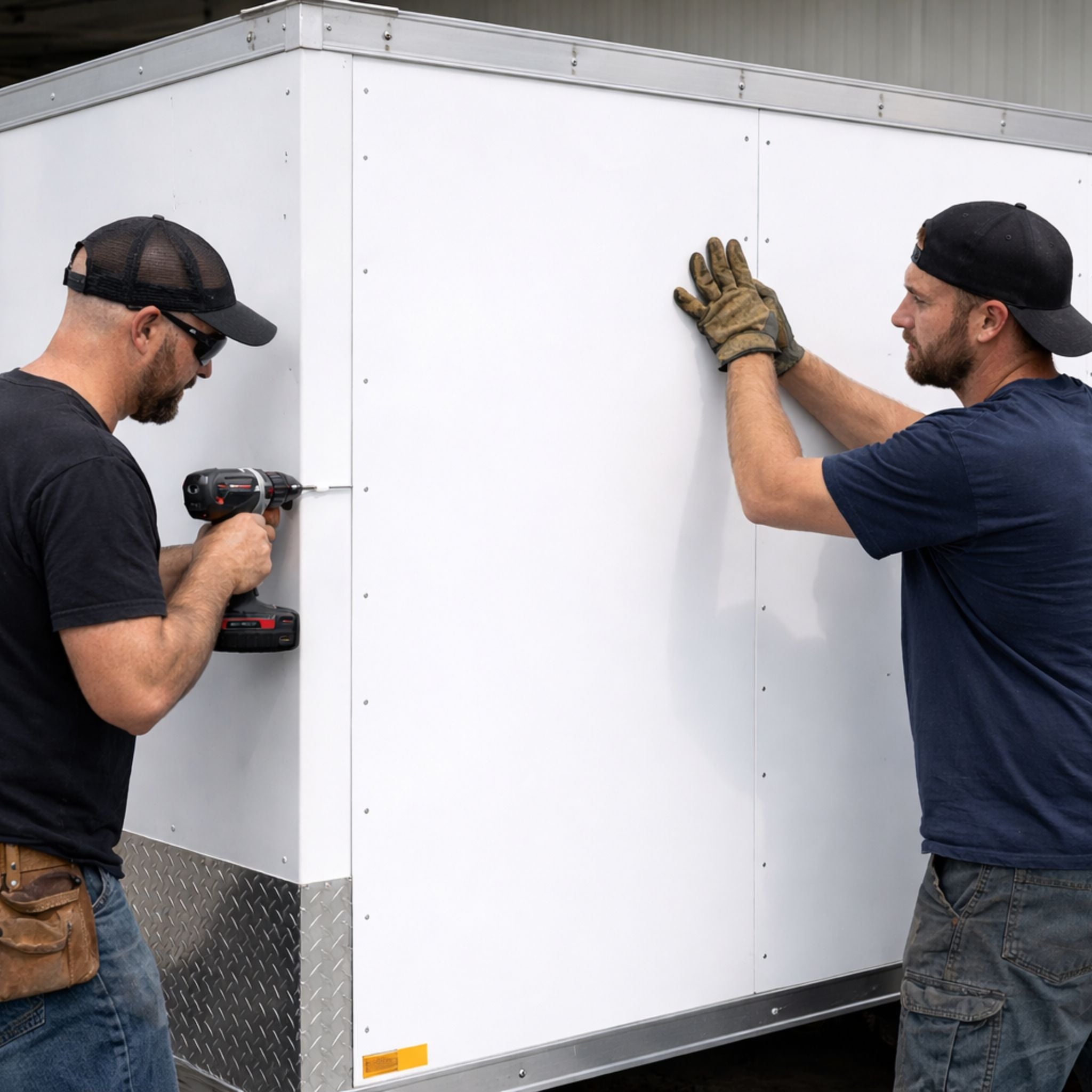 Replacement Cargo Trailer Side Panel - 49" X 96" (4 ft. x 8 ft.) Sheet - .030 in. Aluminum Skin - White