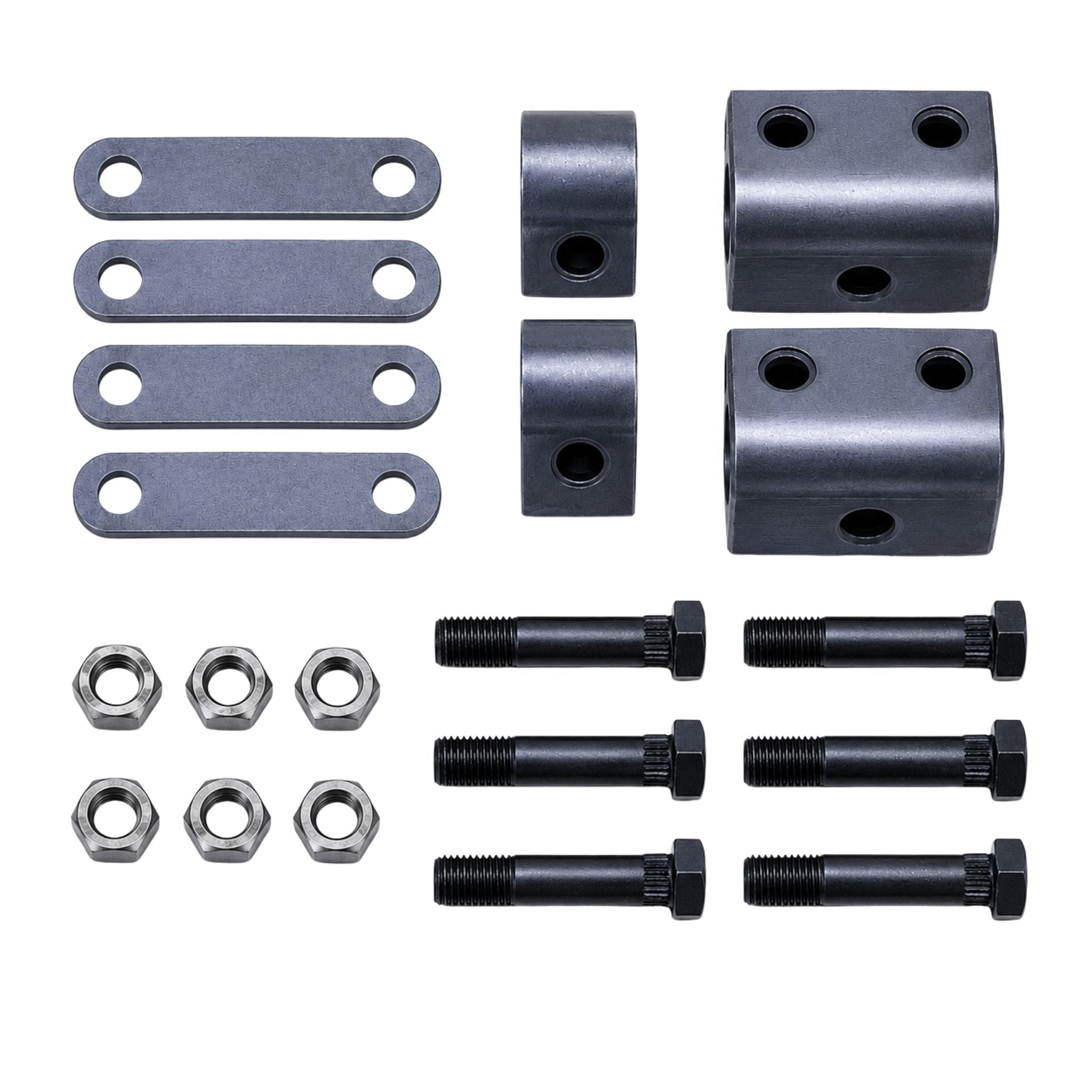 Single Axle Trailer Hanger Kit - Double Eye Springs - 2-7k Axles - 1-1/2 in. Front Hanger, 7/8 in. Rear Hanger