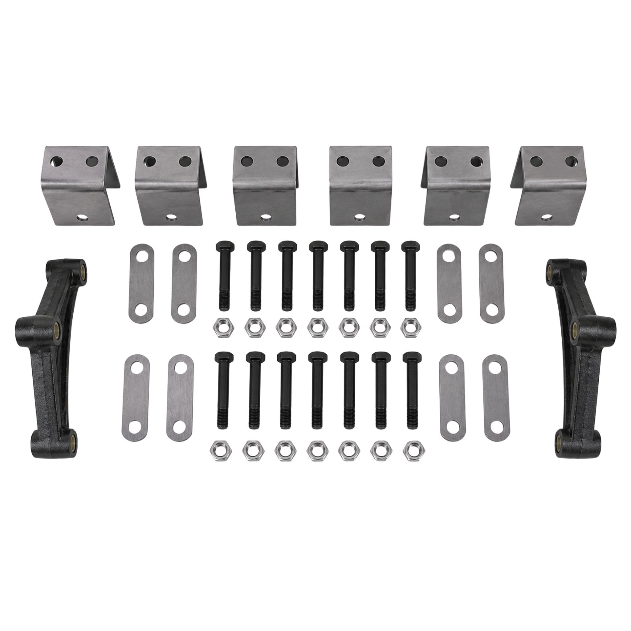 Tandem Axle Trailer Hanger Kit - Double Eye Springs - 2-7k Axles - 3-1/4 in. Front Hanger, 3-1/4 in. Rear Hanger