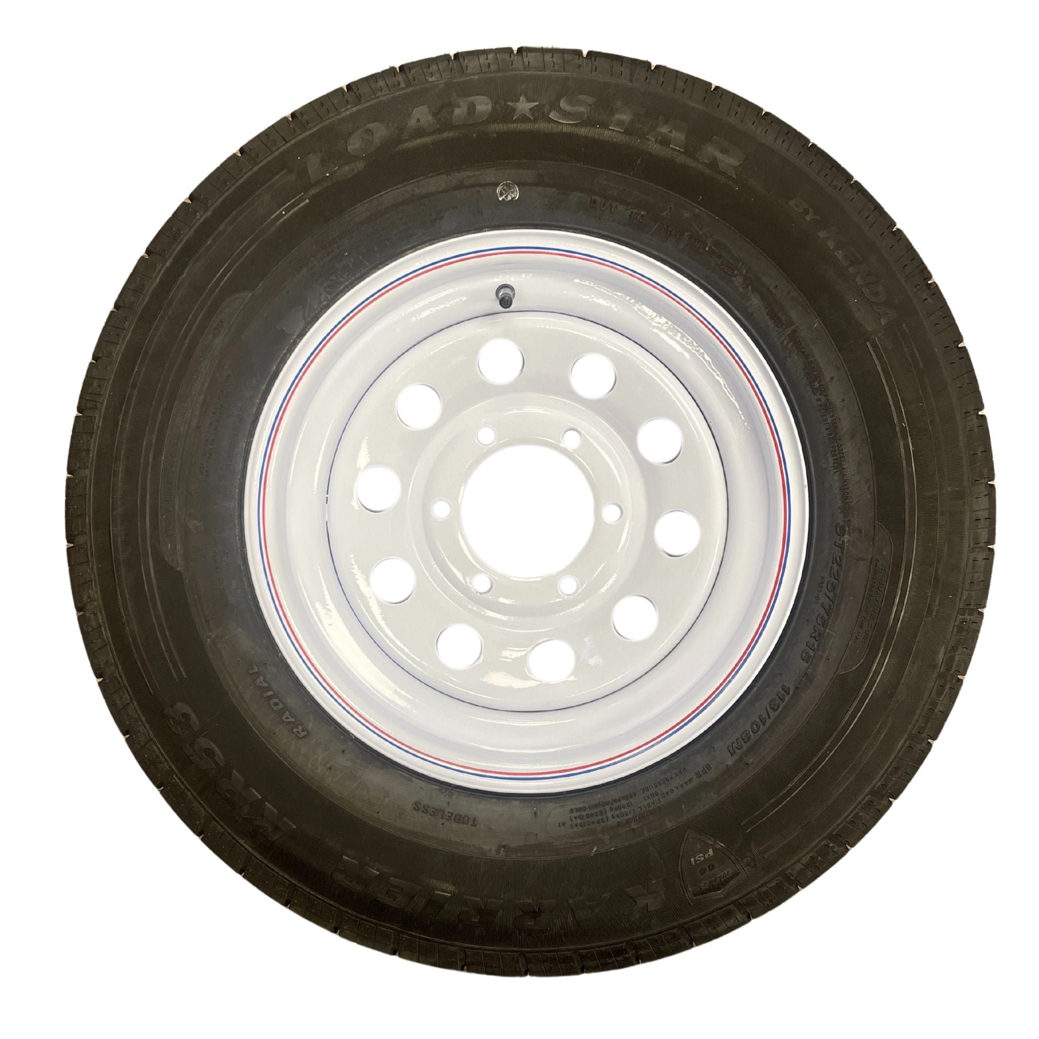 KENDA Loadstar 15" 8 Ply Radial Trailer Wheel & Tire - St 225/75R15 6-5.5" Lug