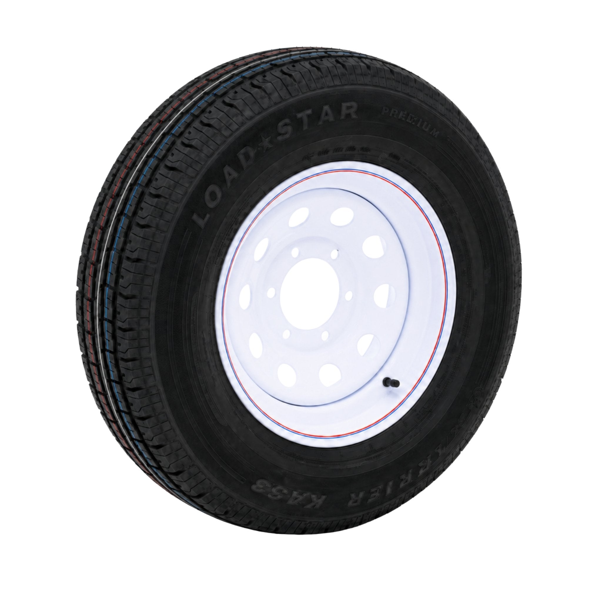 KENDA Loadstar 15" 8 Ply Radial Trailer Wheel & Tire - St 225/75R15 6-5.5" Lug - White