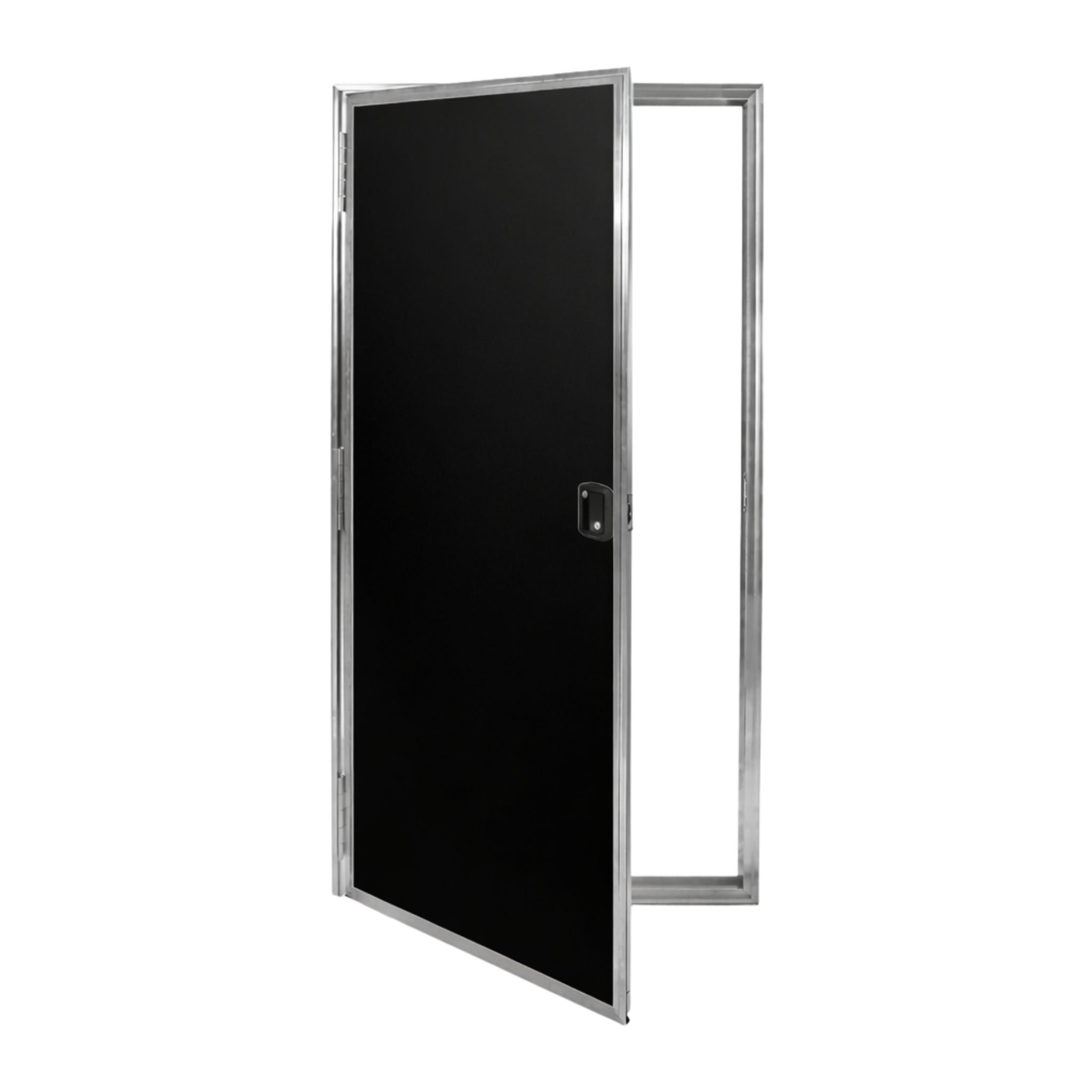 Cargo Trailer Side Door Assembly with Frame & RV Flush Lock - 32" X 66" - Black