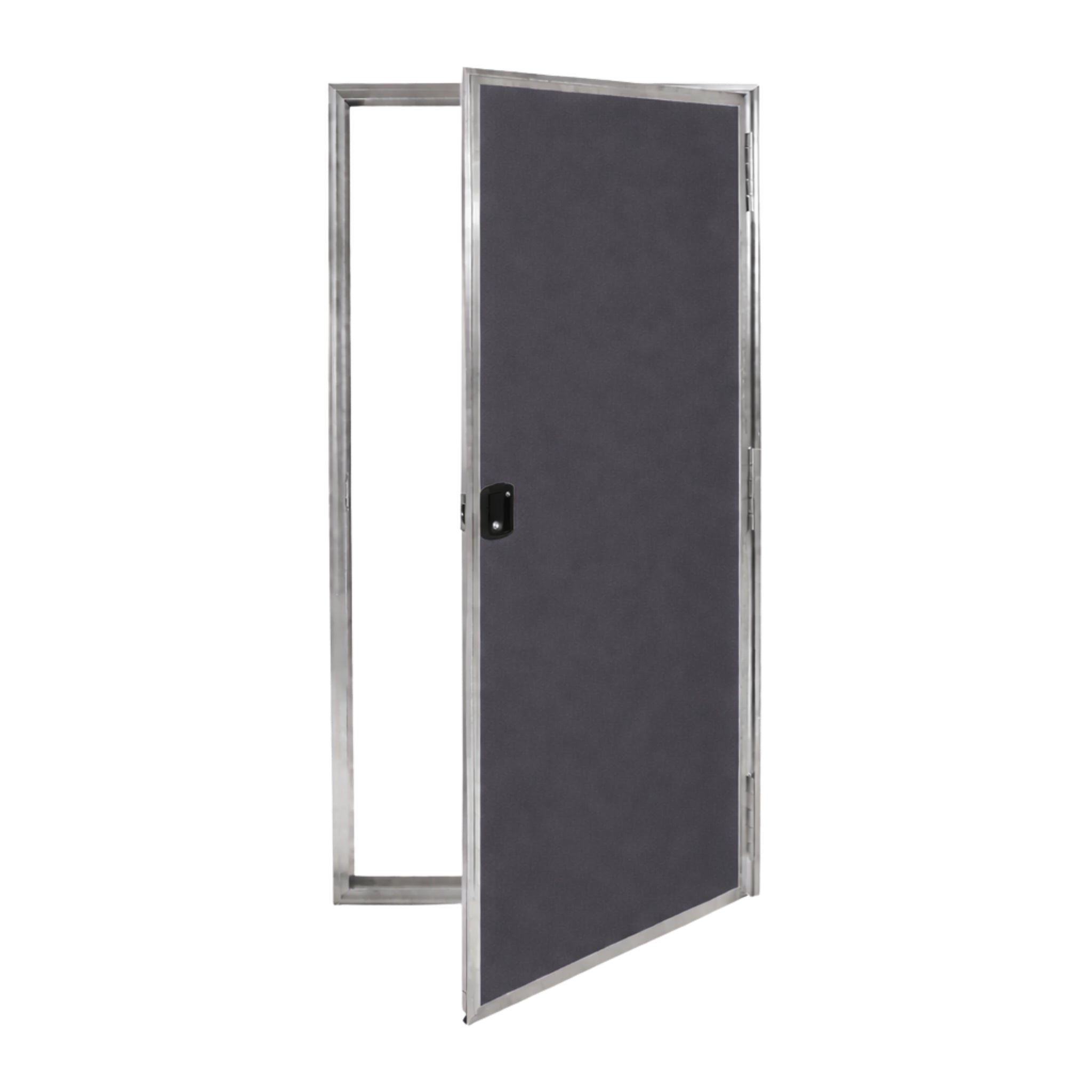 Cargo Trailer Side Door Assembly with Frame & RV Flush Lock - 32" X 66" - Dark Charcoal