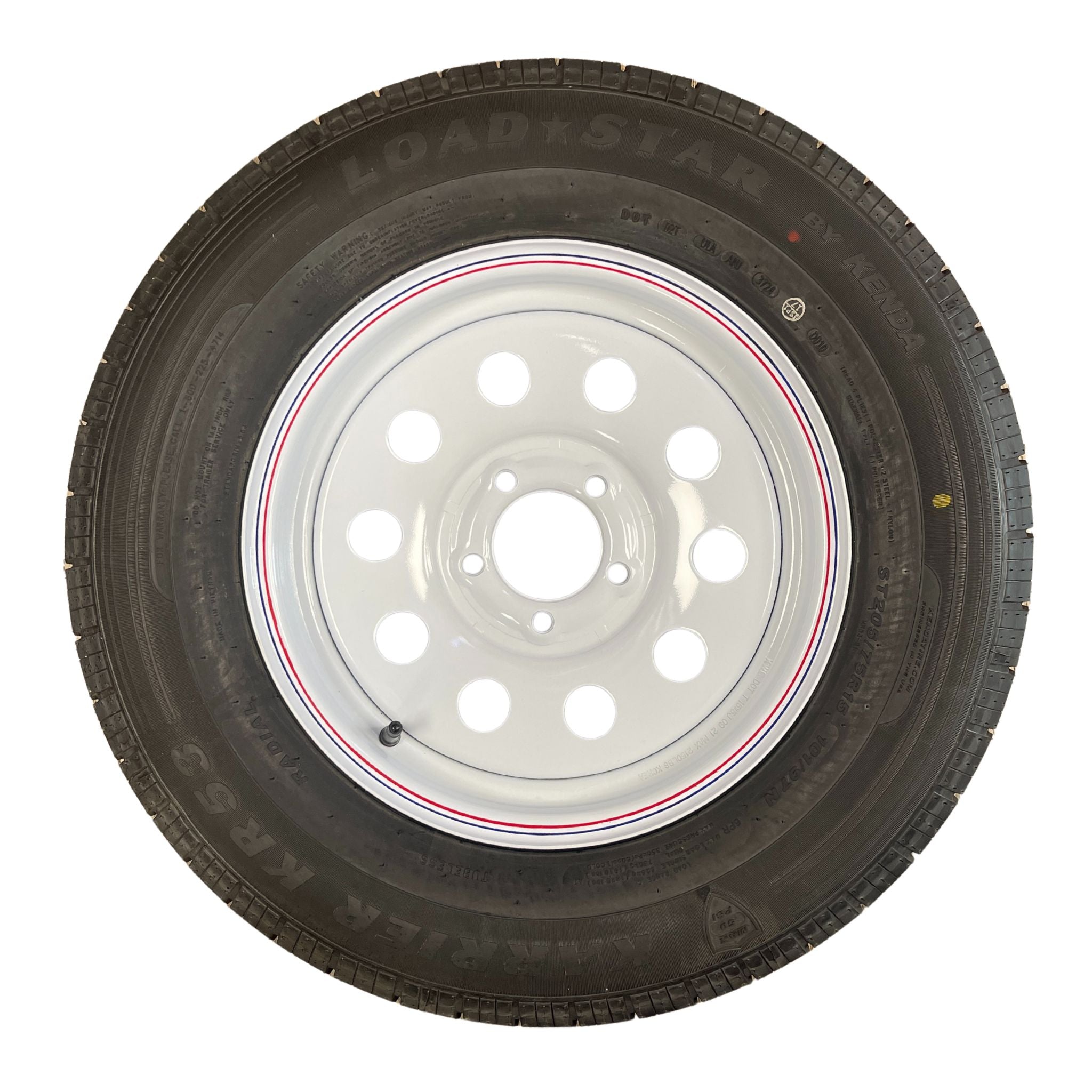 KENDA Loadstar 15" 6 Ply Radial Trailer Wheel & Tire - St 205/75R15 5-4.5" Lug