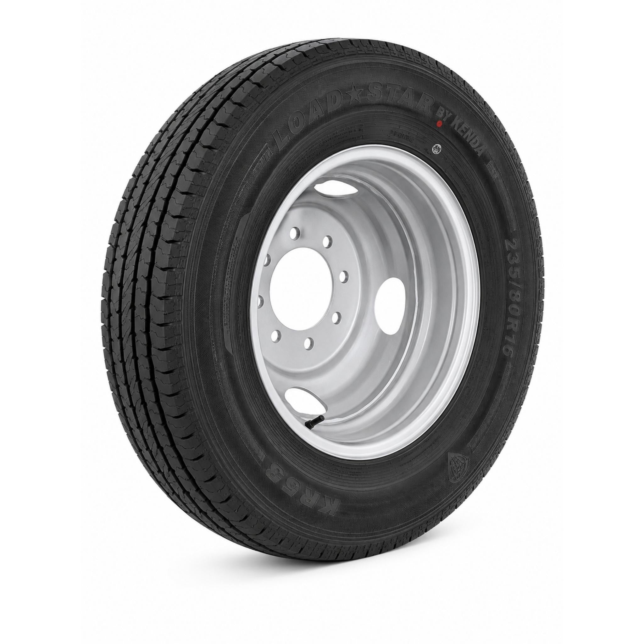 16" 10 Ply Radial Trailer Wheel & Tire - St 235/80R16 8-6.5" Lug (Silver Steel Dual)