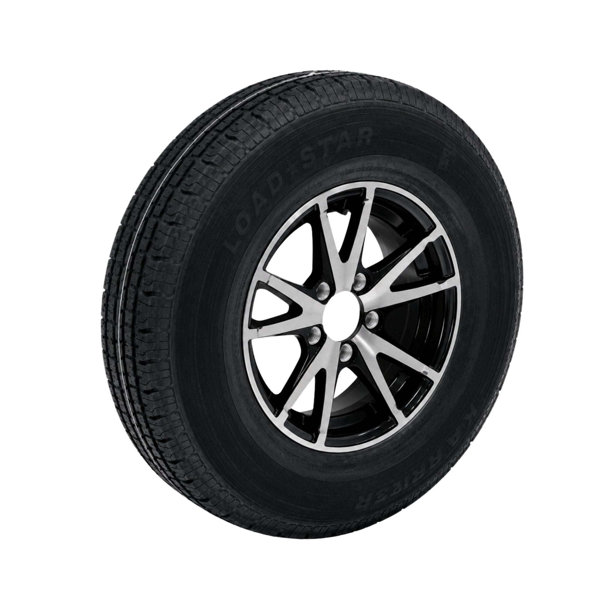 KENDA Loadstar 15" 6 Ply Radial Trailer Wheel & Tire - St 205/75R15 5-4.5" Lug - Black & Silver