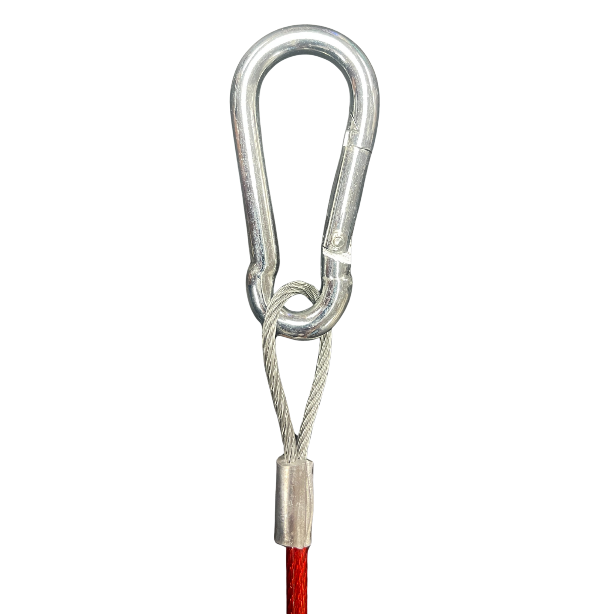 Dump Trailer Rear Door Hold Back Cable - Red W/ Clips - 12" Length