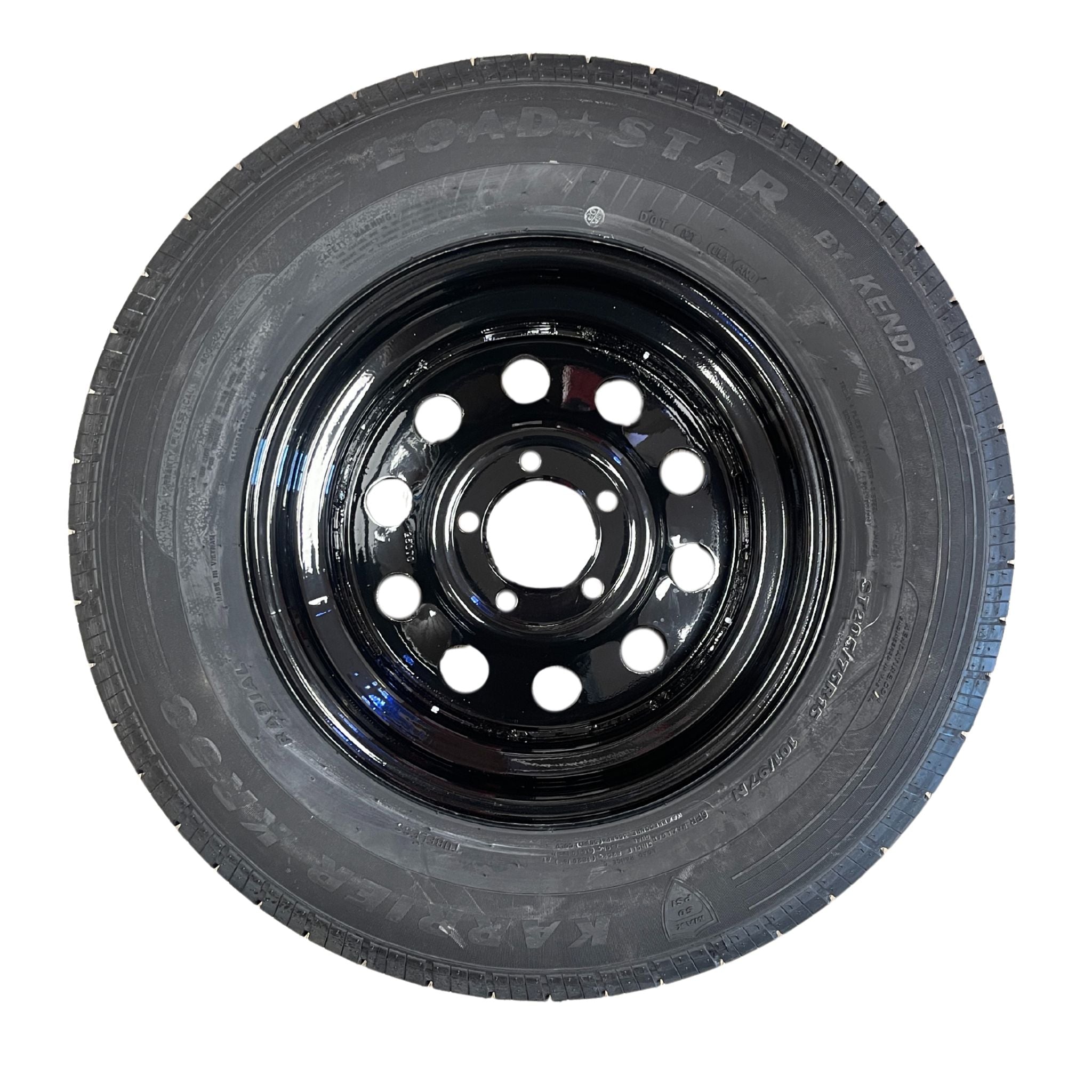 KENDA Loadstar 15" 6 Ply Radial Trailer Wheel & Tire - St 205/75R15 5-4.5" Lug - Black