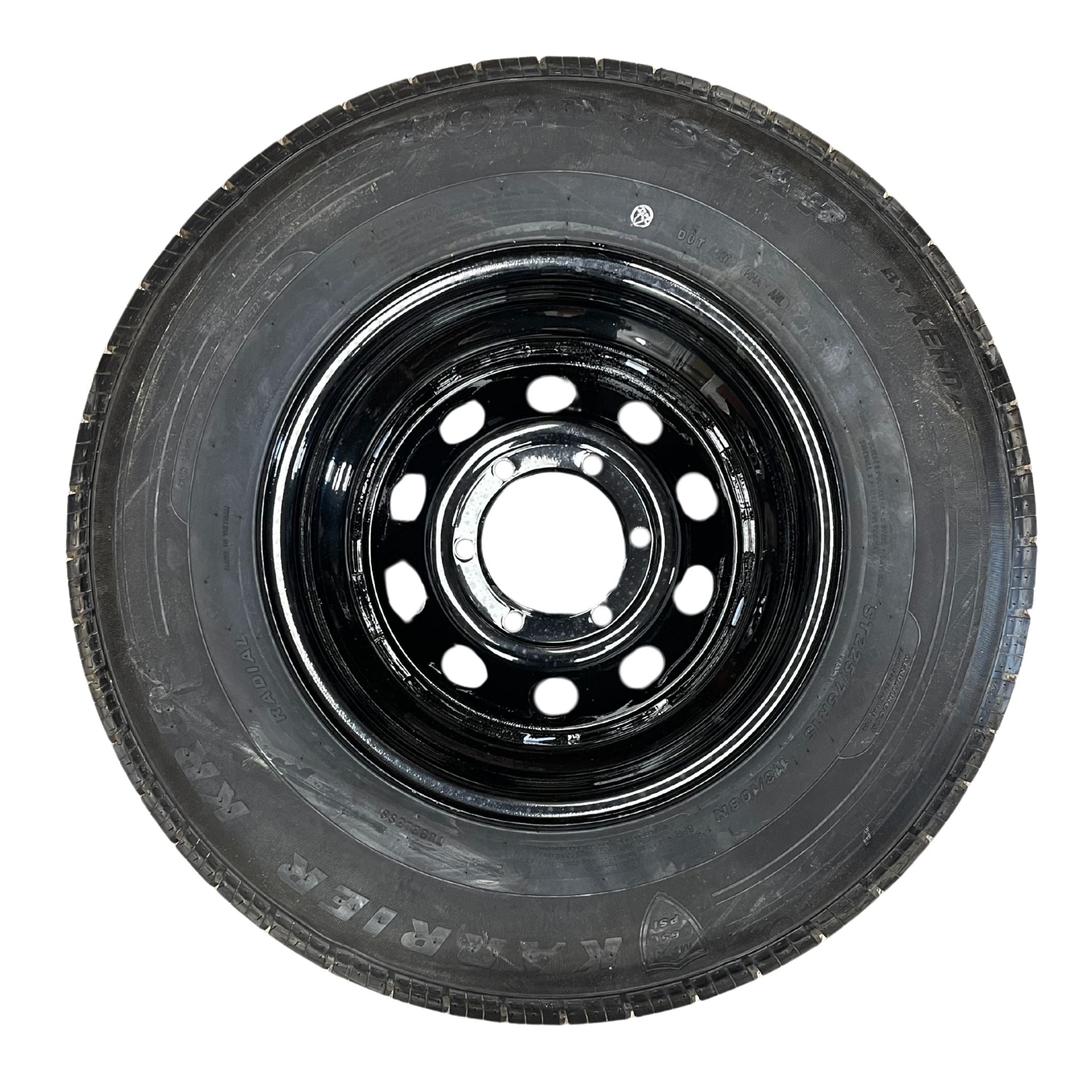 KENDA Loadstar 15" 8 Ply Radial Trailer Wheel & Tire - St 225/75R15 6-5.5" Lug - Black