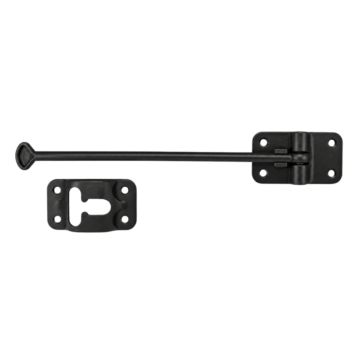 T-Style Hook and Keeper Door Holder for RV and Enclosed Trailers - Plastic - Black - 10 in. Long (J-19102B)