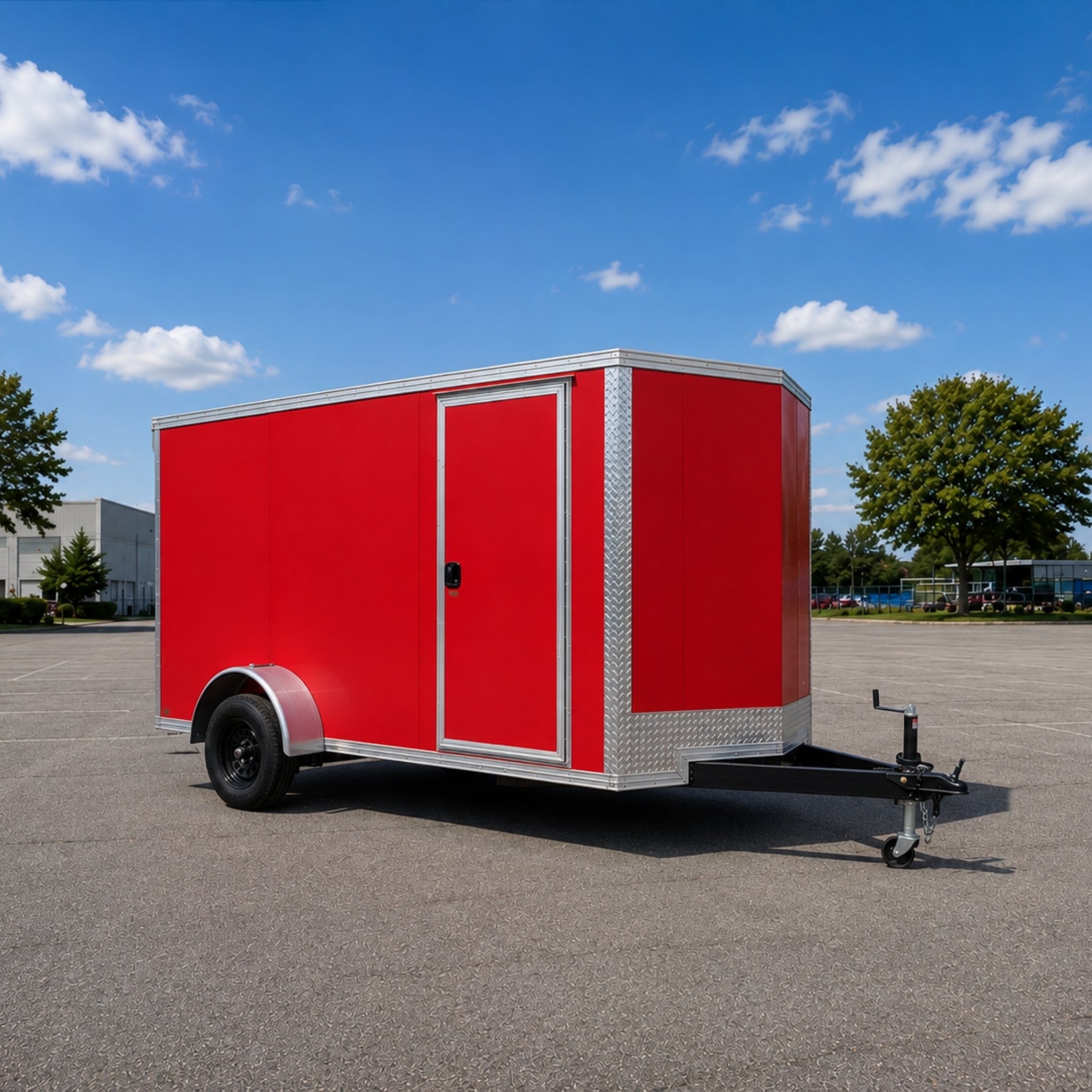Replacement Cargo Trailer Side Panel - 49 in. X 96 in. (4 ft. x 8 ft.) Sheet - .030 in. Aluminum Skin - Red