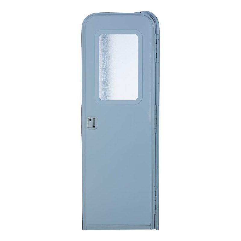 RV Radius Entry Door - Polar White W/ Framed Window