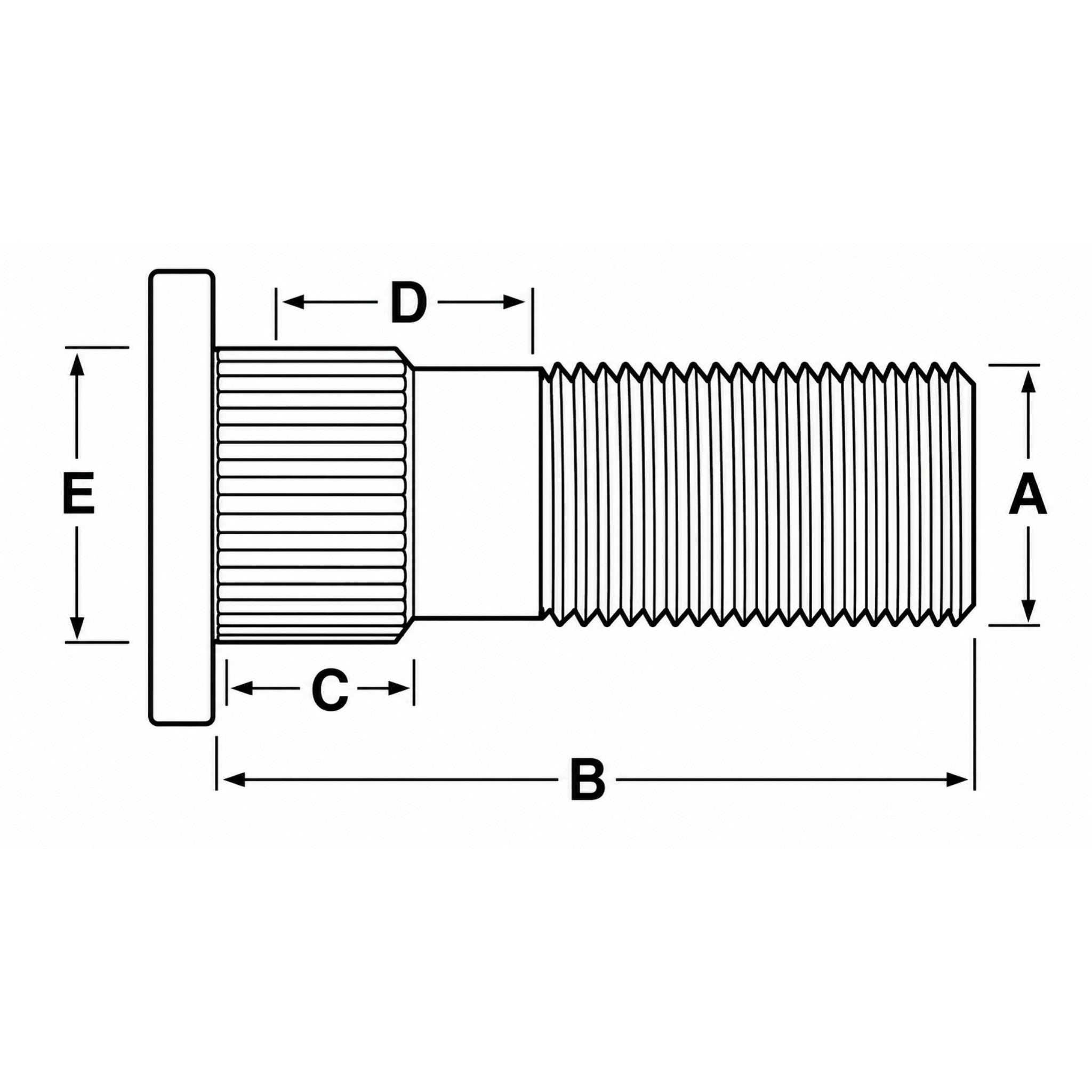 Drive In Hub/Wheel Stud - 1/2-20 in. (D) x 2-11/16 in. (L) - Right Hand Thread