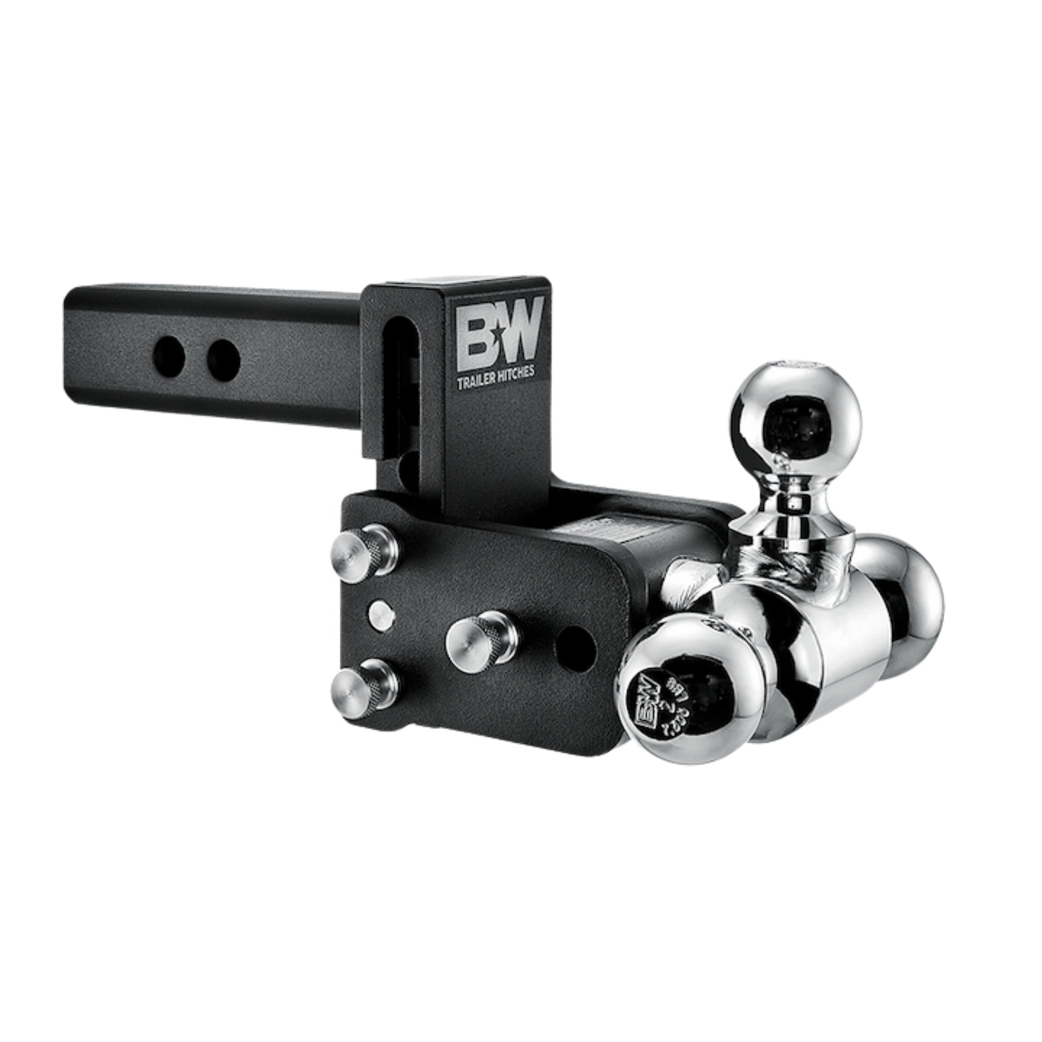 B&W Tow & Stow Tri-Ball Mount - 2 in. Shank - 3 in. Drop - 10,000 lb - Black - 1-7/8 in. / 2 in. / 2-5/16 in. Ball