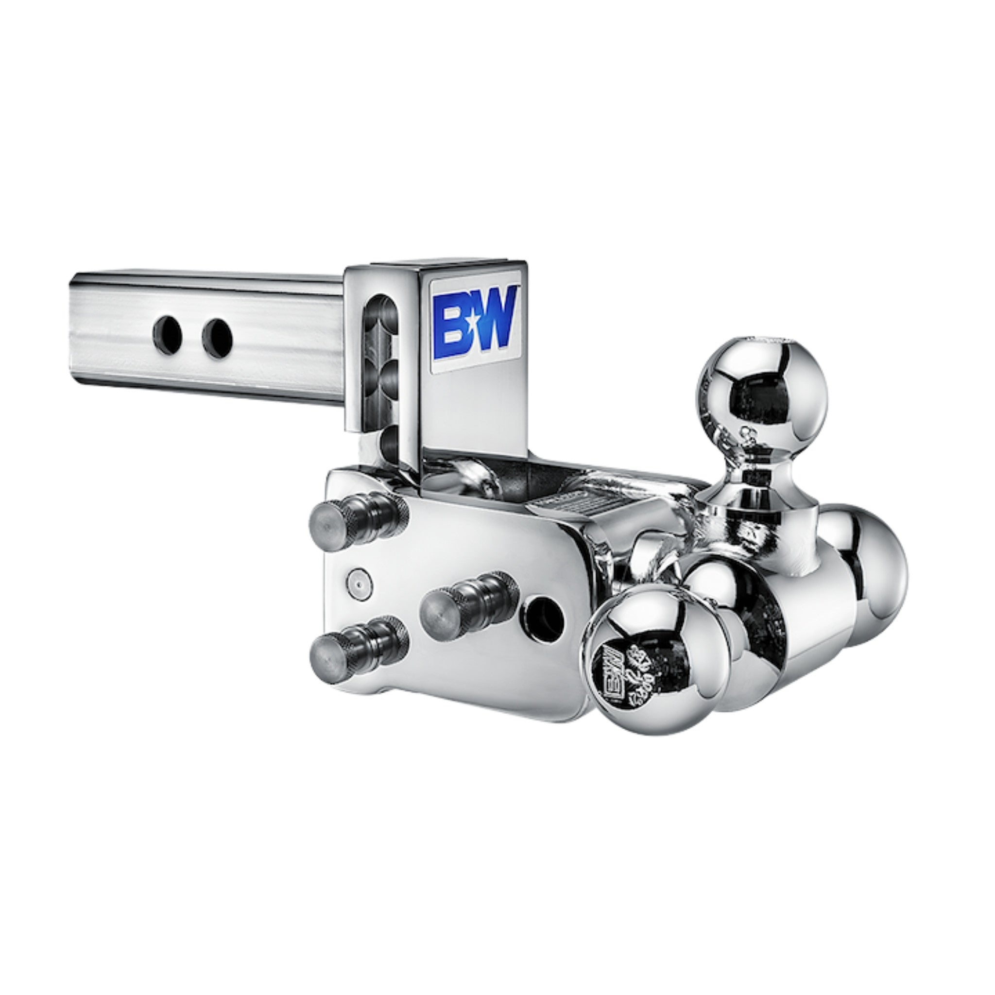 B&W Tow & Stow Tri-Ball Mount - 2 in. Shank - 3 in. Drop - 10,000 lb - Chrome - 1-7/8 in. / 2 in. / 2-5/16 in. Ball