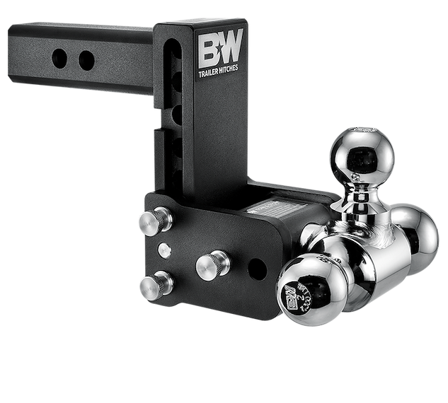 B&W Tow & Stow Adjustable Trailer Hitch Ball Mount - 5" Drop - Fits 2" Rec