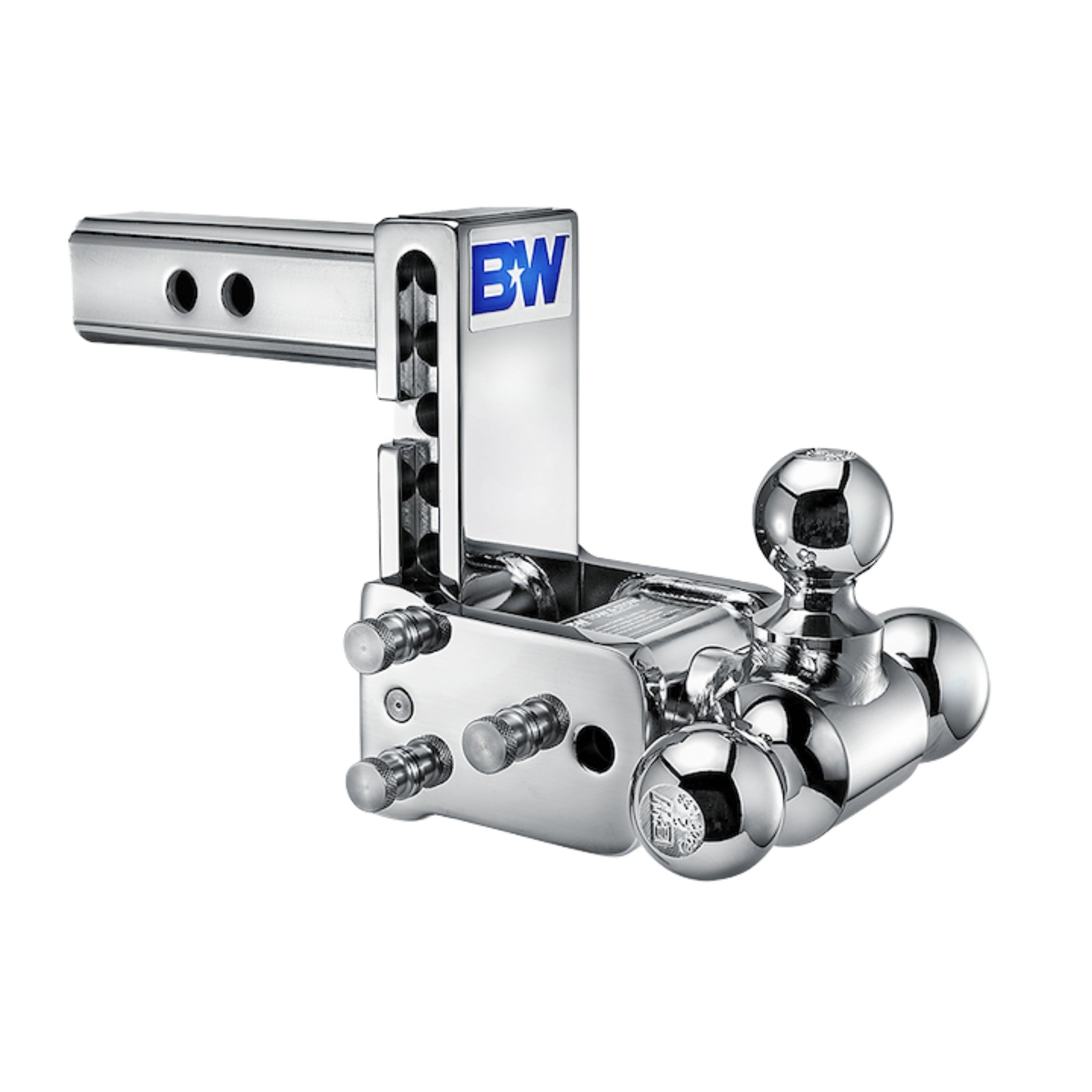 B&W Tow & Stow Tri-Ball Mount - 2 in. Shank - 5 in. Drop - 10,000 lb - Chrome - 1-7/8 in. / 2 in. / 2-5/16 in. Ball