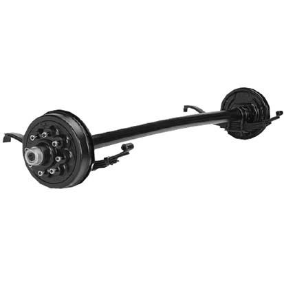 8K Hybrid Trailer Axle - 8,000lb Brake 8-6.5" - Hubface = 95" , Spring Center = 80" - Straight