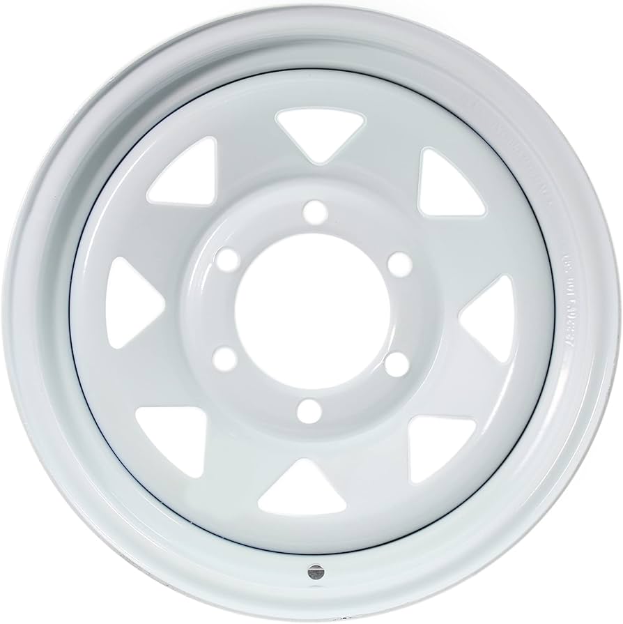 Steel Spoke Trailer Wheel - 15" X 6" Rim - 6-5.5" - White Powder Coat