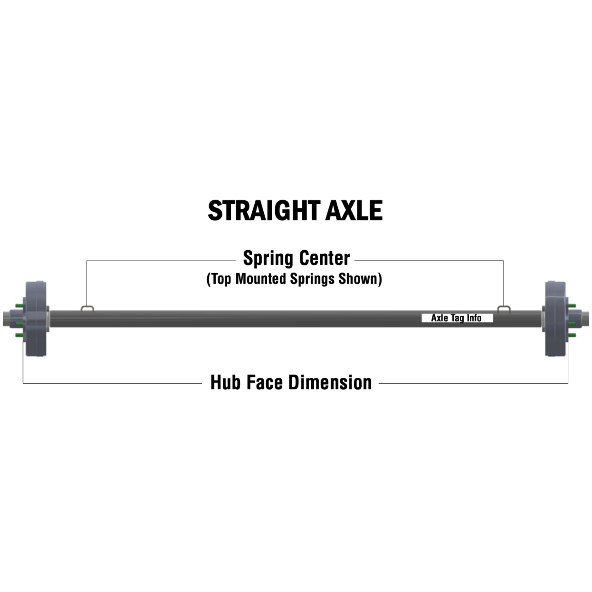 3.5K Trailer Axle - 3,500lb 5-4.5" - Idler - Dexter/Sure Trac Compatible
