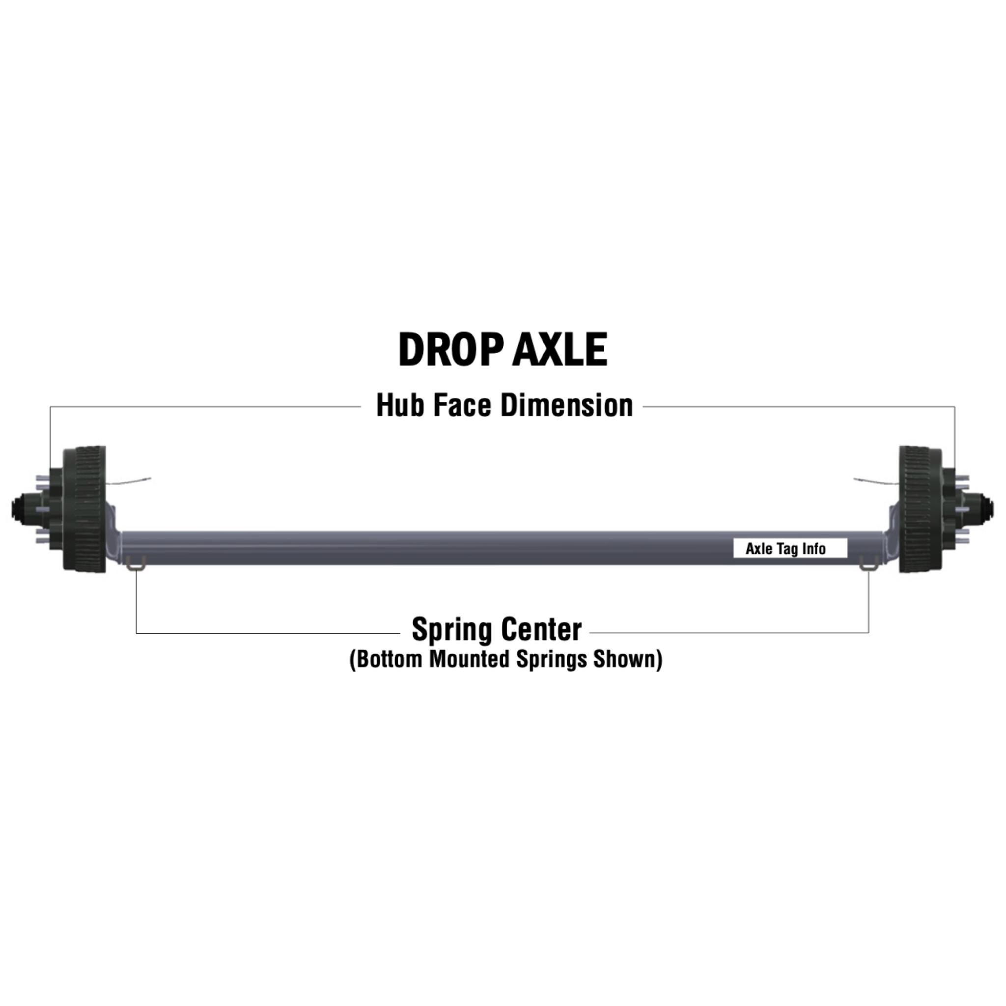 5.2K Trailer Axle - 5,200lb Brake 6-5.5" - 4" Drop - Dexter/Sure Trac Compatible