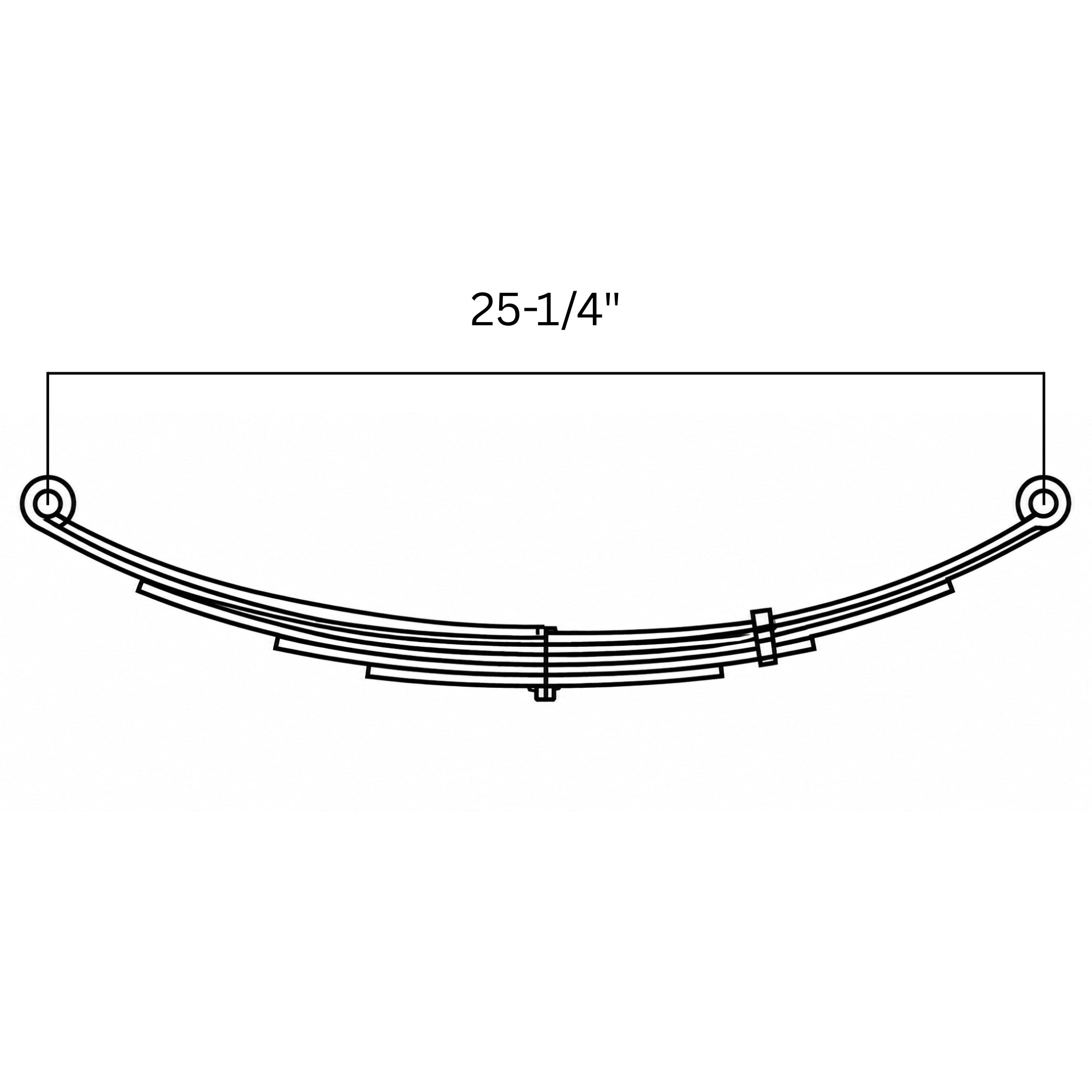 LIPPERT 4-Leaf Double Eye Leaf Spring For 6,000 lb Trailer Axles - 25-1/4 in. Long (72-26)