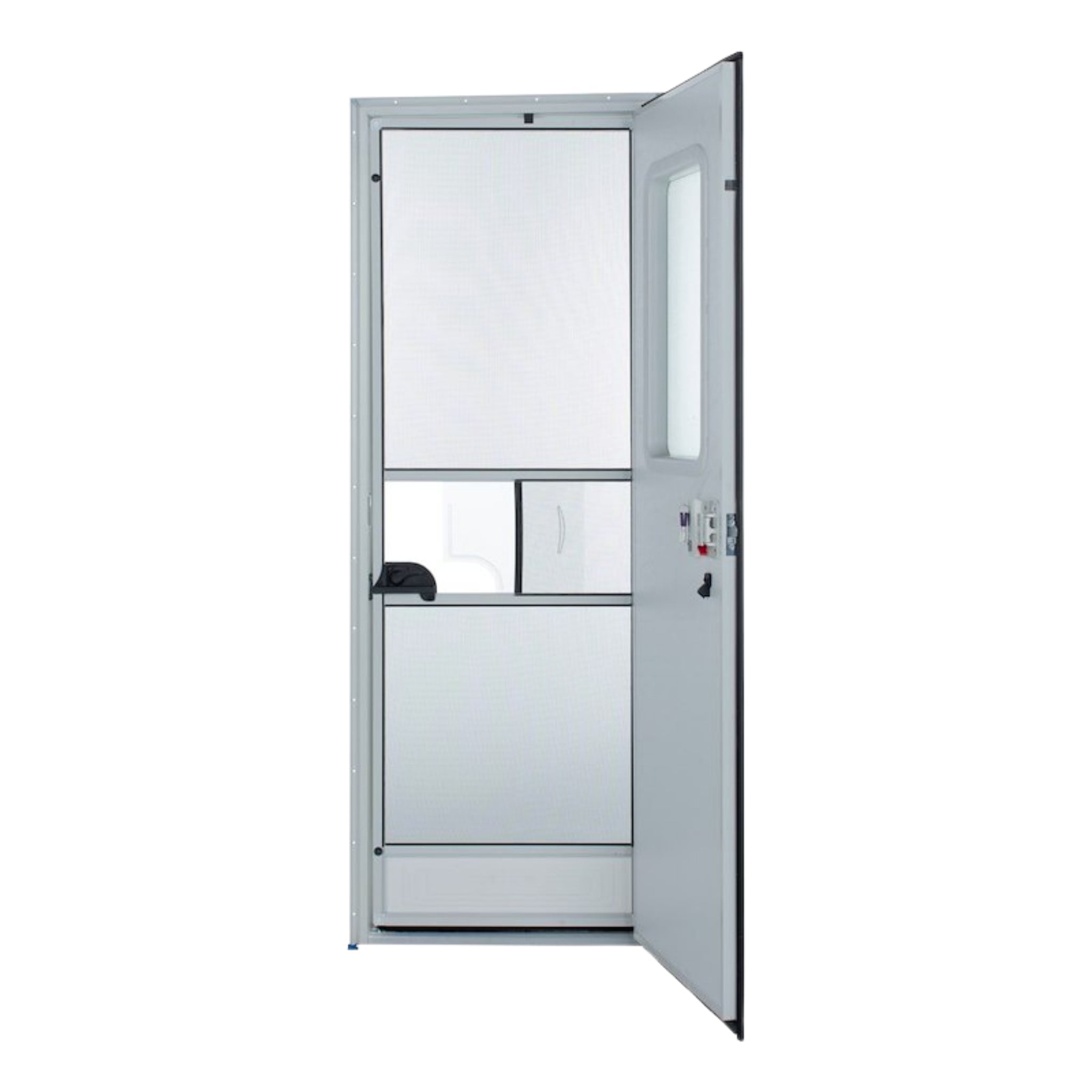 LIPPERT Cargo Trailer Side Door Assembly with Frame, RV Flush Lock & Window - 30" X 72" - White