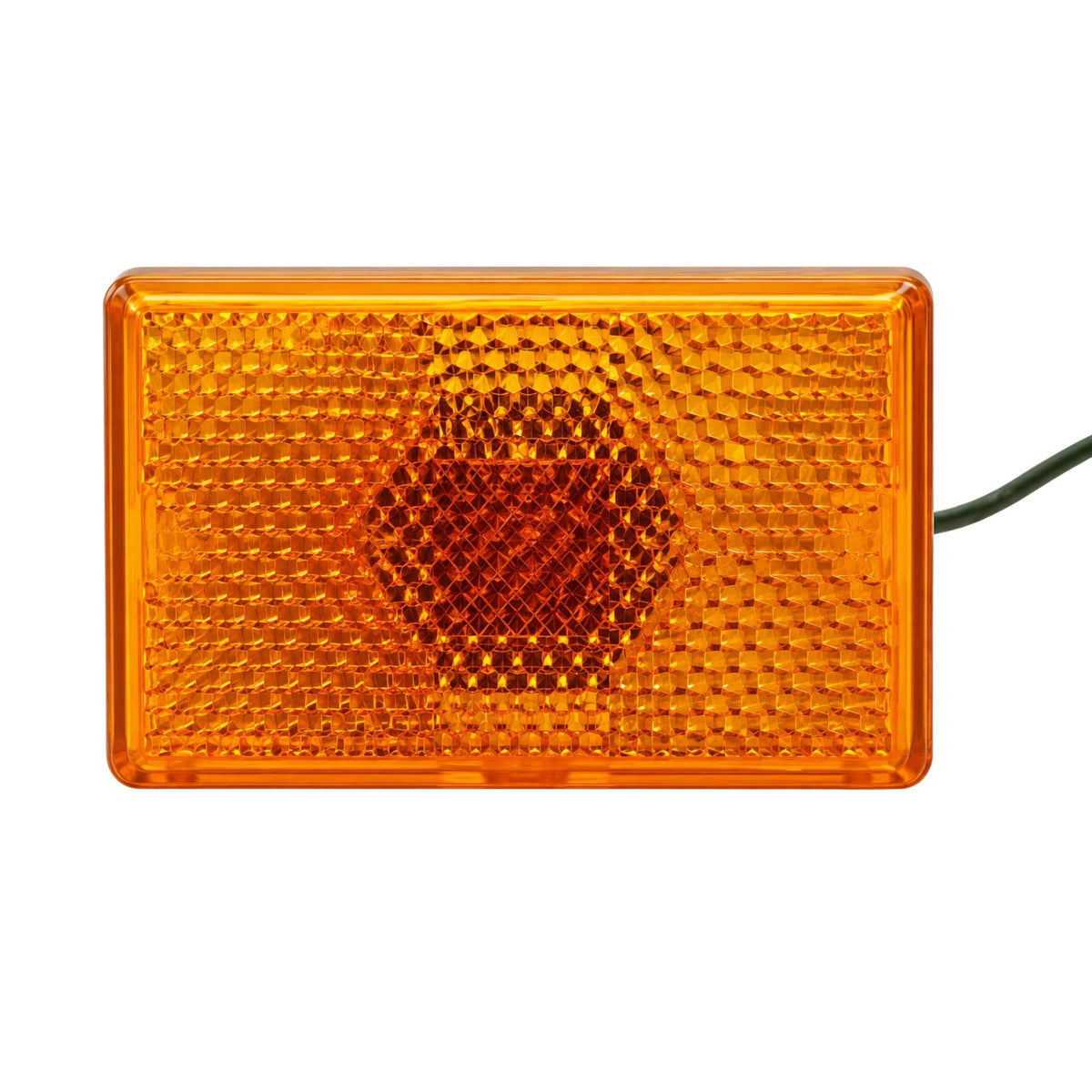 LED Clearance and Side Marker Light with Reflex Reflector - 6 Diode - Square - Amber Lens (J-1025-AA)