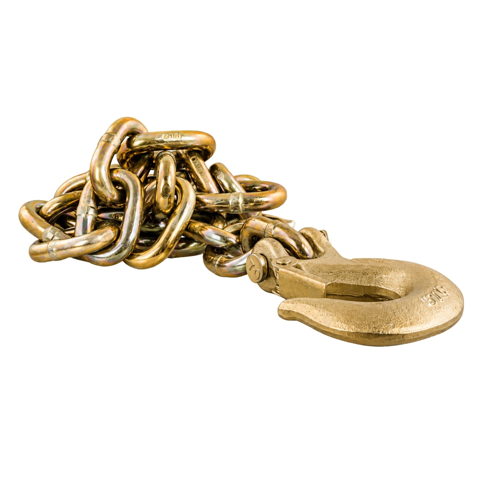 Gold Trailer Safety Chain - 3/8 x 39" with Clevis Hook - 27k Break Strength