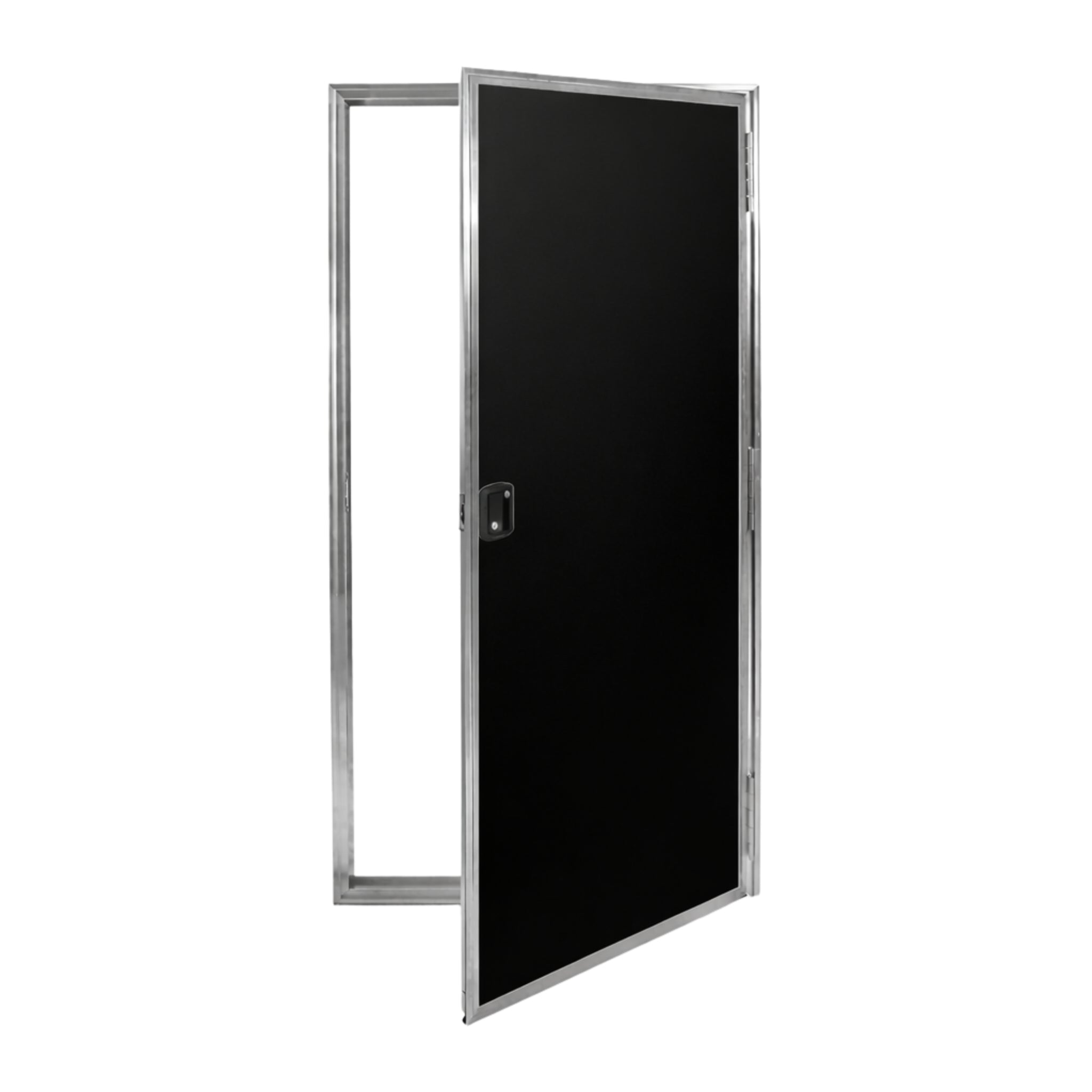 Cargo Trailer Side Door Assembly with Frame & RV Flush Lock - 32" X 66" - Black