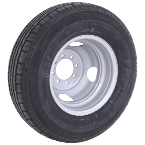 16" 10 Ply Radial Trailer Wheel & Tire - St 235/80R16 8-6.5" Lug (Silver Steel Dual)