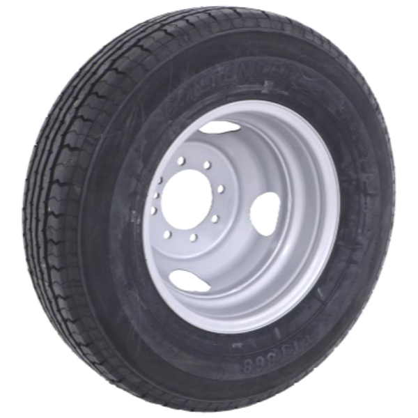 Rainier 16" 10 Ply Radial Trailer Wheel & Tire - St 235/80R16 8-6.5" Lug (Silver Steel Dual)