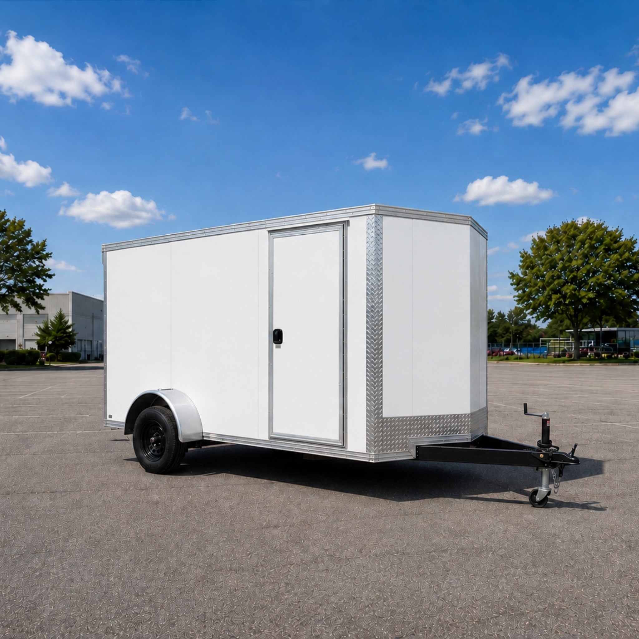 Replacement Cargo Trailer Side Panel - 49 in. X 96 in. (4 ft. x 8 ft.) Sheet - .024 in. Aluminum Skin - White