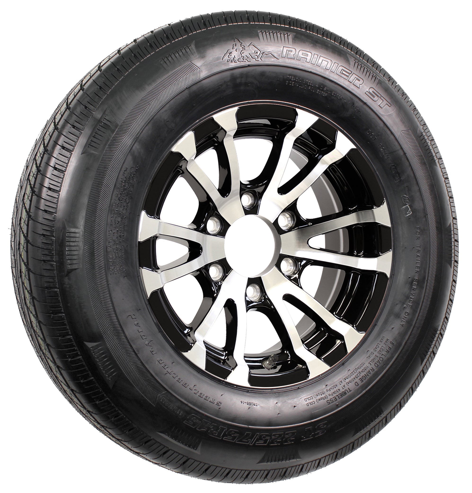 15" 8 Ply Radial Trailer Wheel & Tire - St 225/75R15 6-5.5" Lug