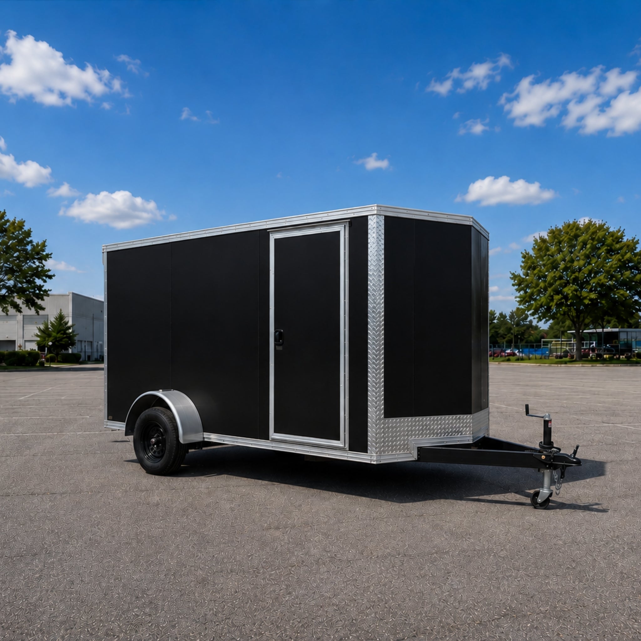 Replacement Cargo Trailer Side Panel - 49 in. x 96 in. (4 ft. x 8 ft.) Sheet - .024 in. Aluminum Skin - Black