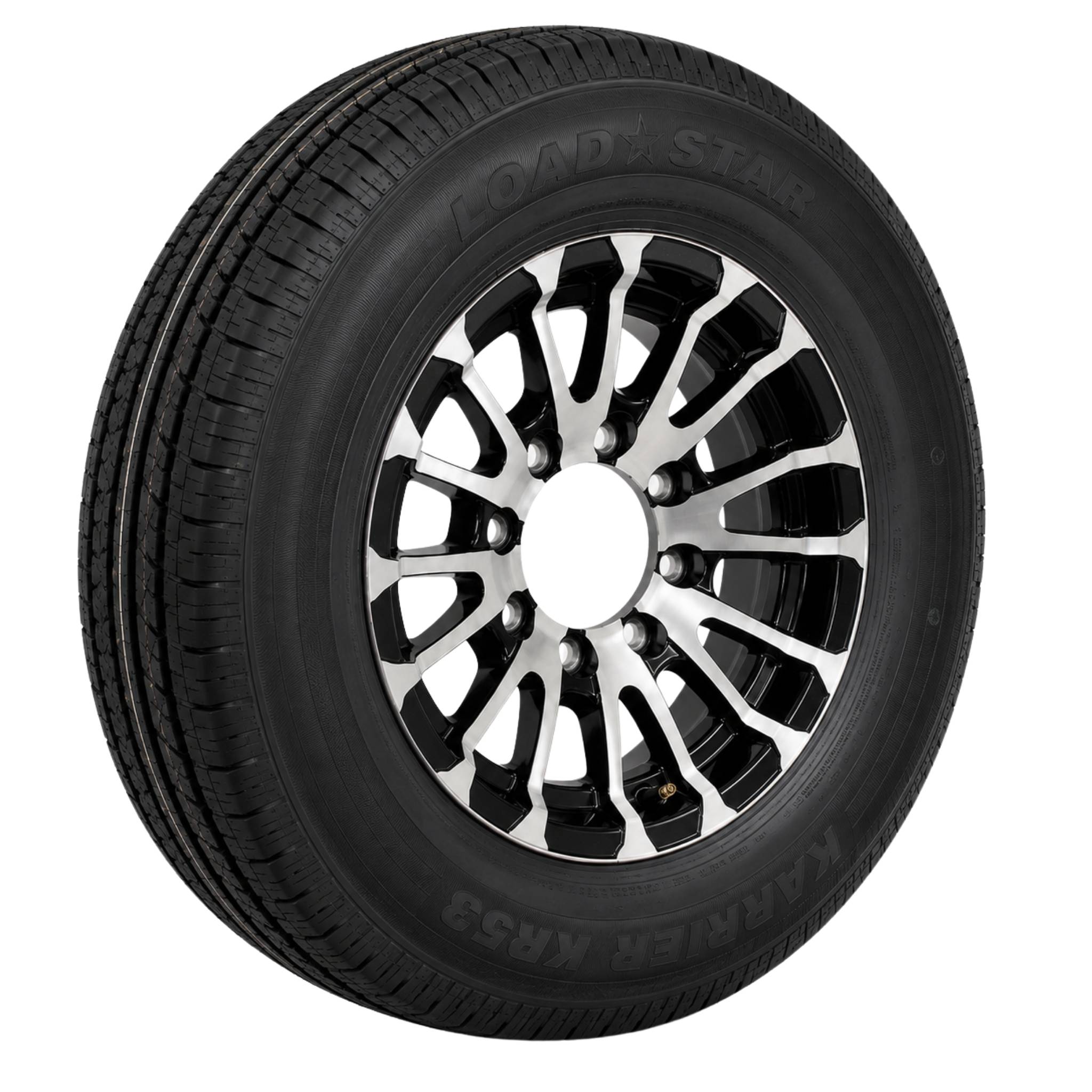 KENDA Loadstar 16" 10 Ply Radial Trailer Wheel & Tire - St 235/80R16 8-6.5" Lug - Black & Silver