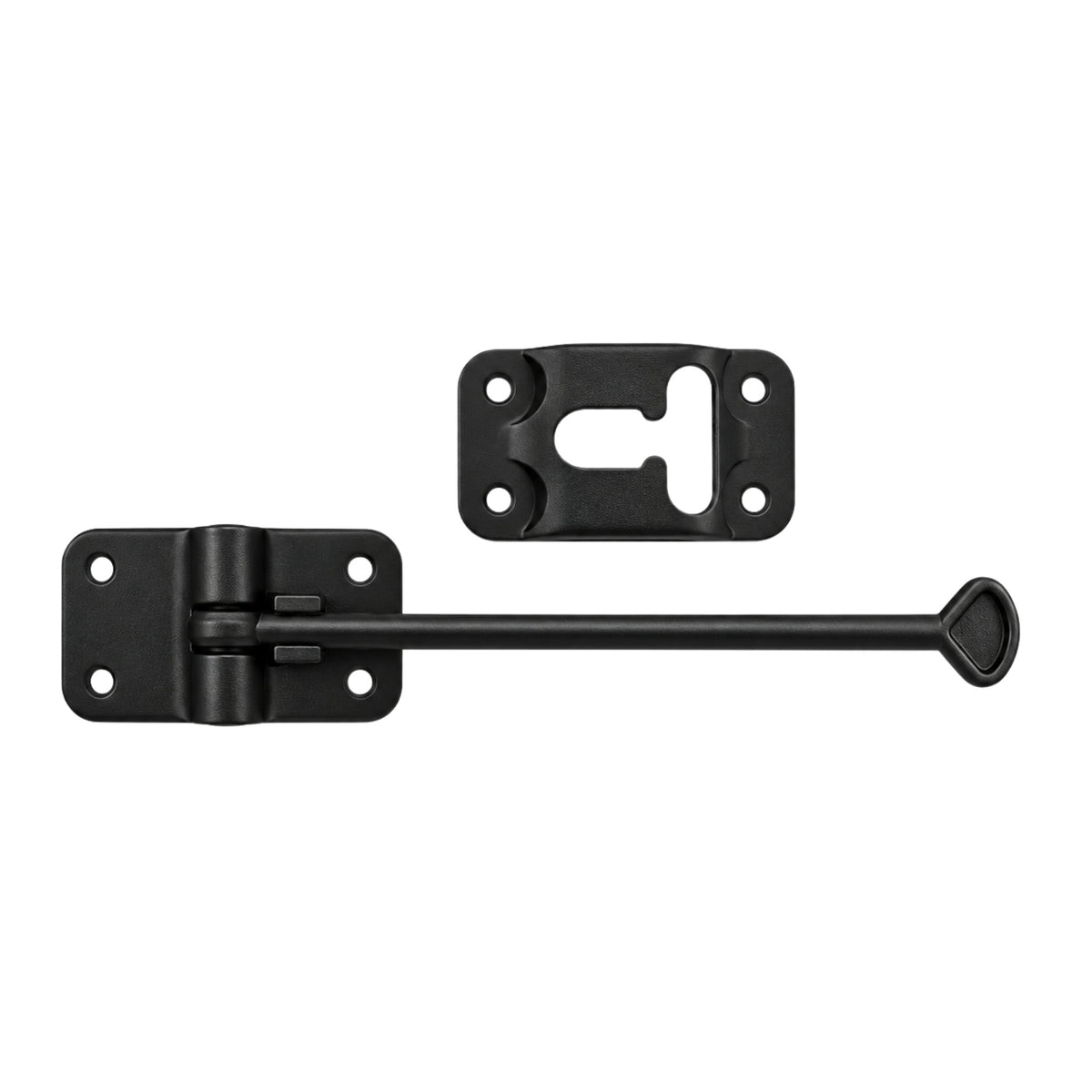 T-Style Hook and Keeper Door Holder for RV and Enclosed Trailers - Plastic - Black - 6 in. Long (J-19062B)