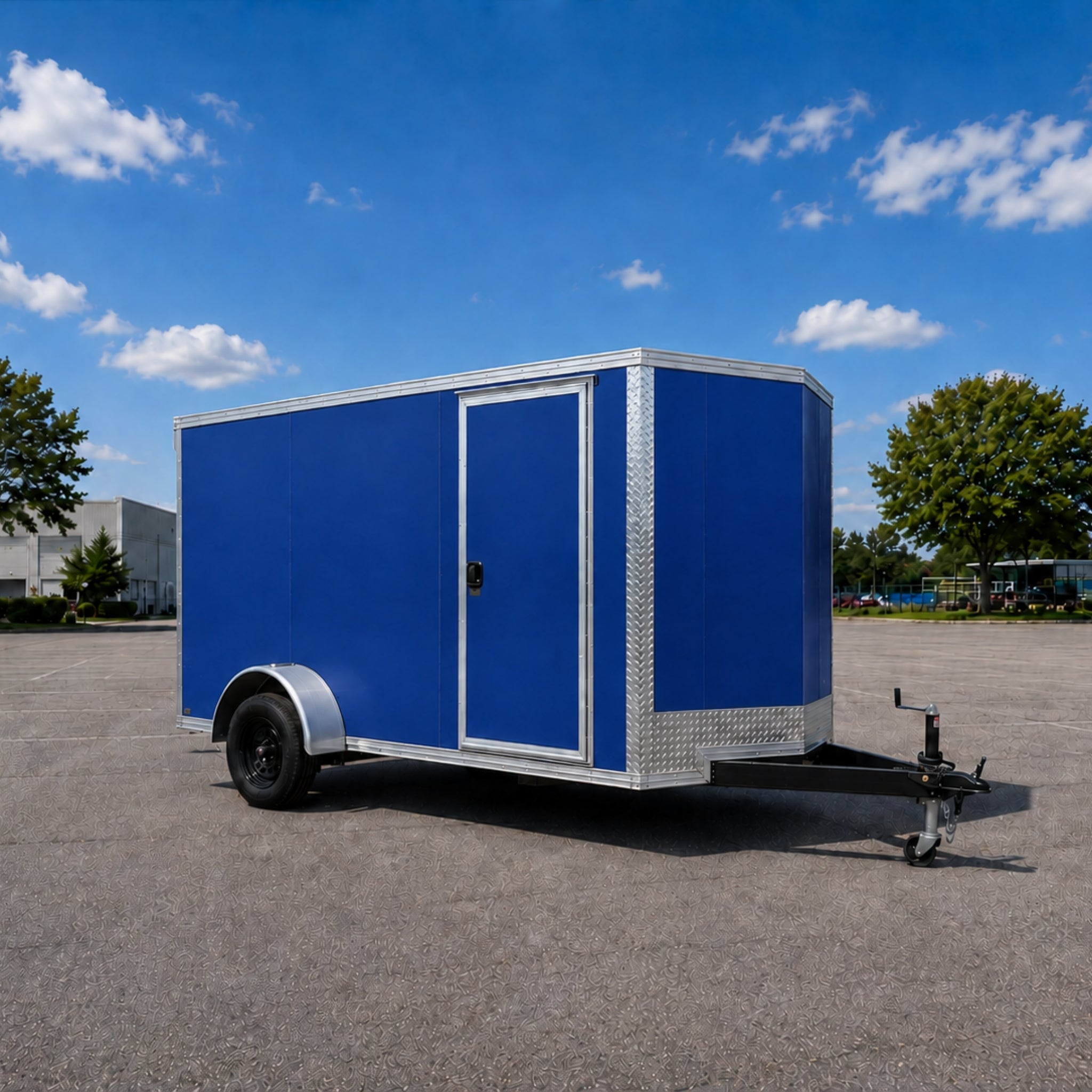 Replacement Cargo Trailer Side Panel - 49 in. X 96 in. (4 ft. x 8 ft.) Sheet - .030 in. Aluminum Skin - Indigo Blue