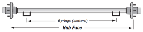 8K Hybrid Trailer Axle - 8,000lb Brake 8-6.5" - Hubface = 95" , Spring Center = 80" - Straight