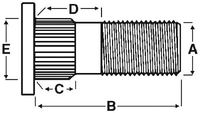 1/2" Drive-In Trailer Stud - 2.70"