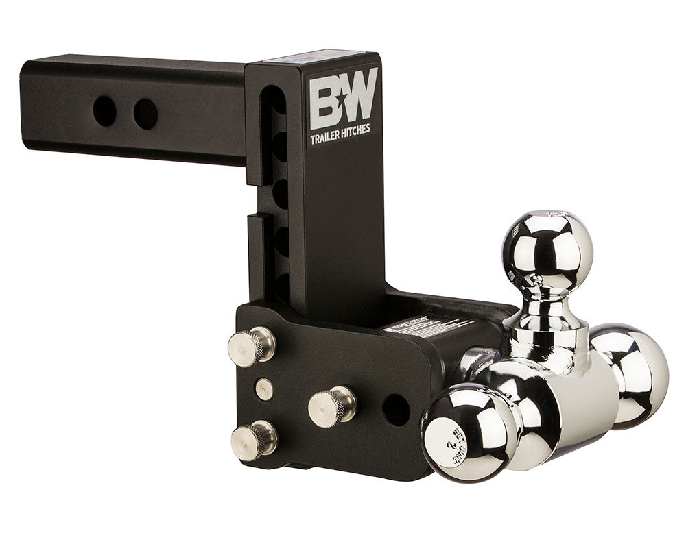 B&W Tow & Stow 3-Ball Mount - 5" Drop, 5-1/2" Rise - Fits 2" Hitch - 10K - Black