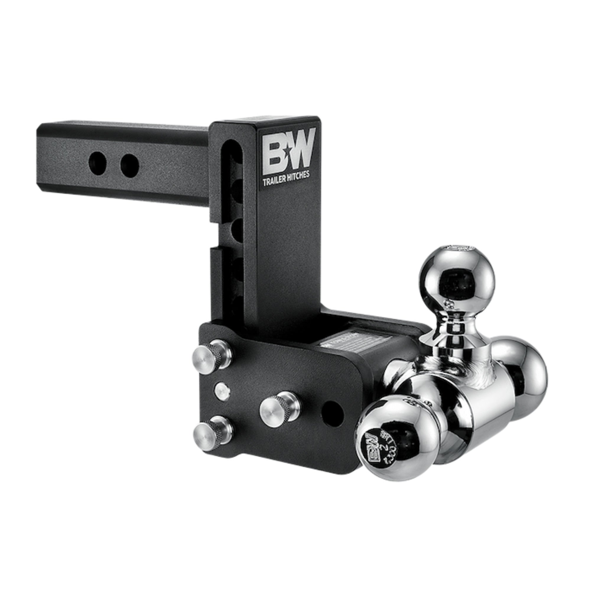 B&W Tow & Stow Tri-Ball Mount - 2 in. Shank - 5 in. Drop - 10,000 lb - Black - 1-7/8 in. / 2 in. / 2-5/16 in. Ball